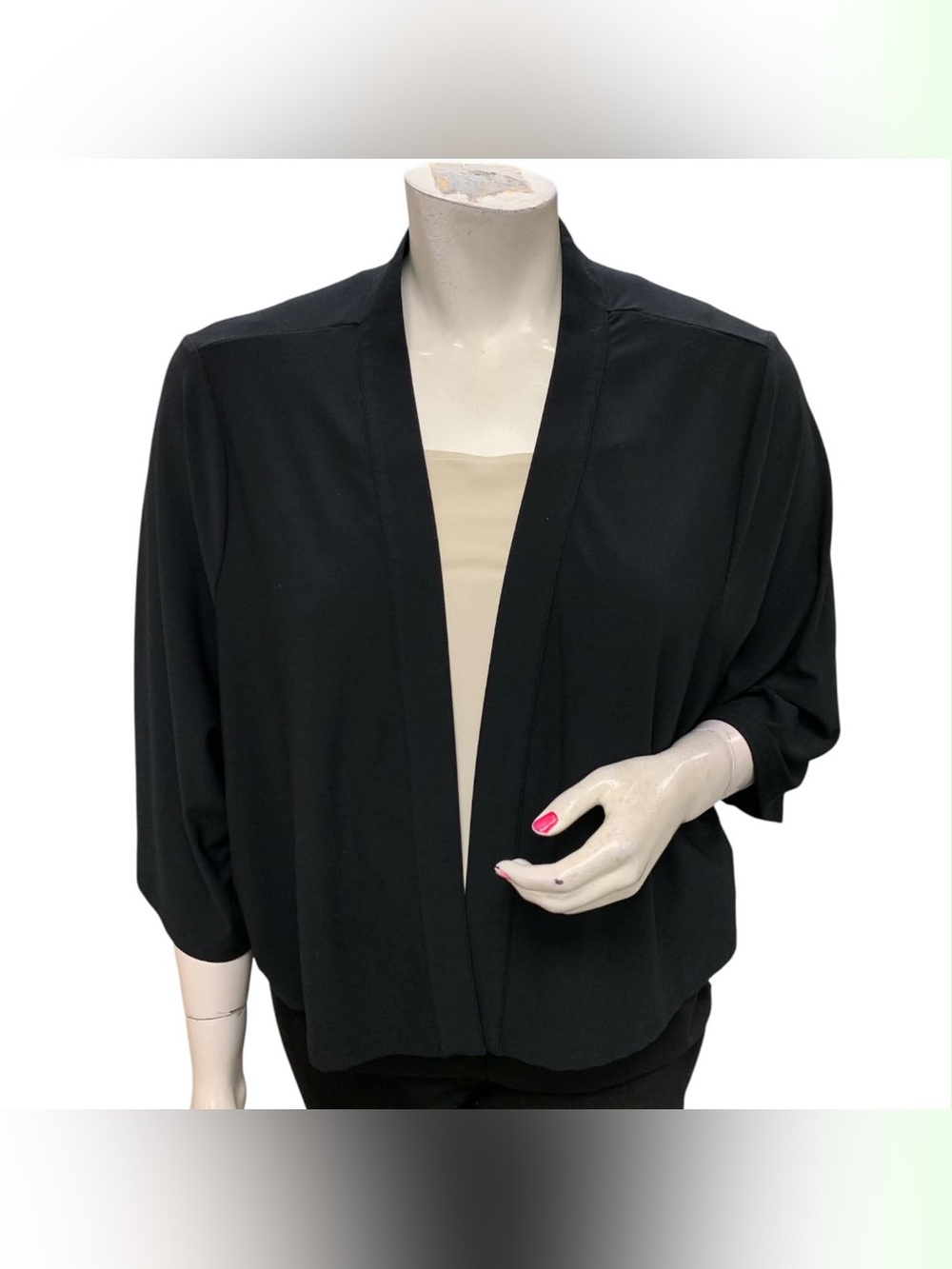 In Every Story Black Open-Front Sweater Jacket Size XL